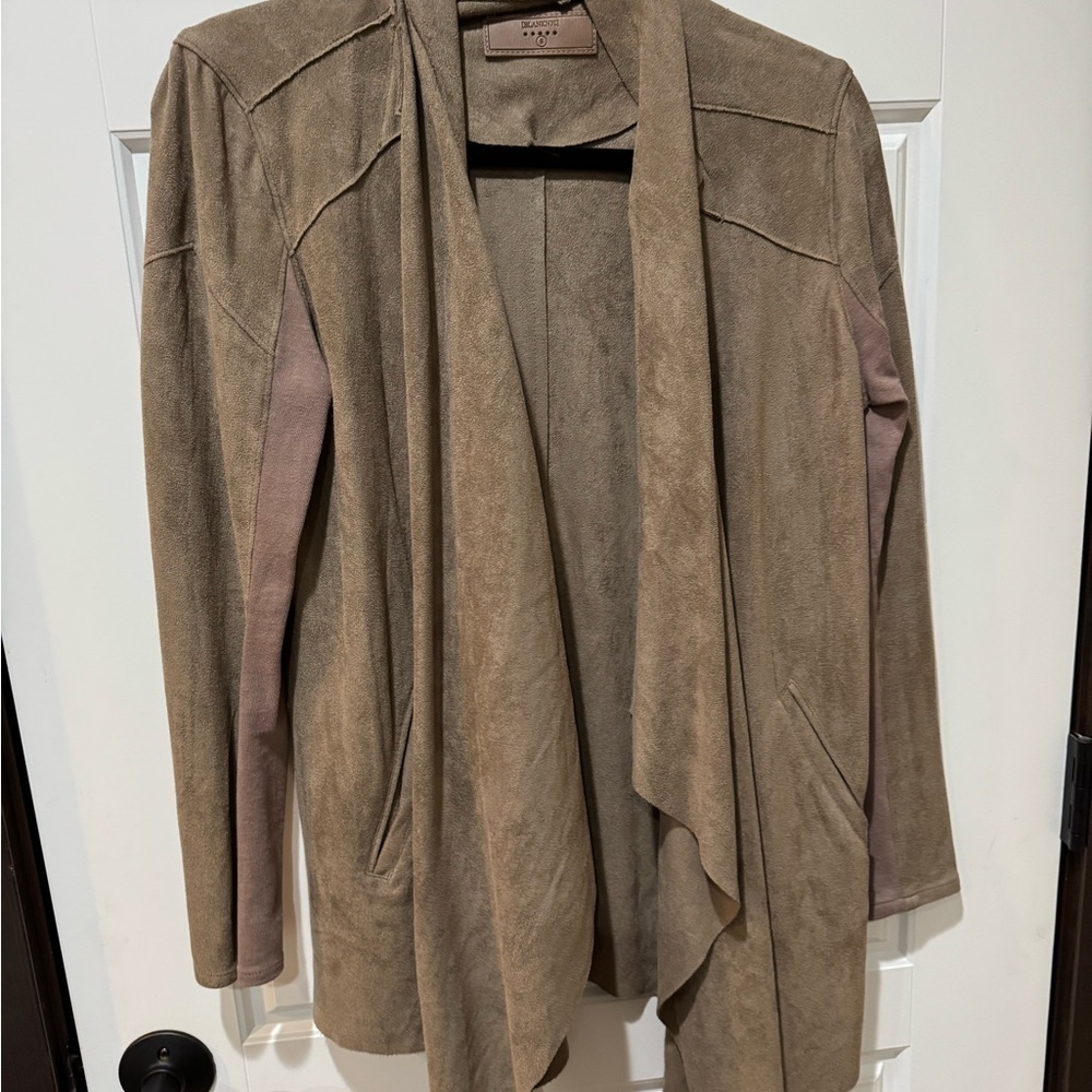 Tan Drape Front Jacket - Picture 3 of 4